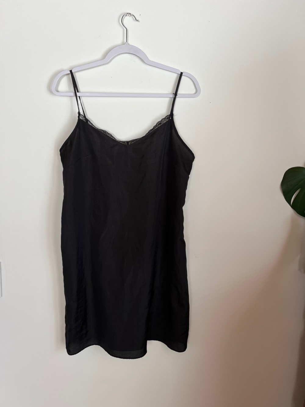 Black Lace-Trim Slip Dress - Women Intimates